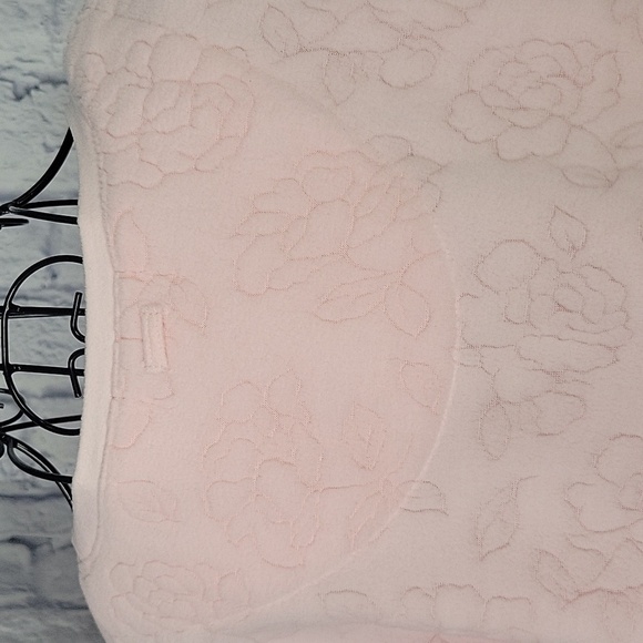 OSCAR DE LA RENTA Pink Floral Fleece Pullover Sweater Large - Picture 5 of 7